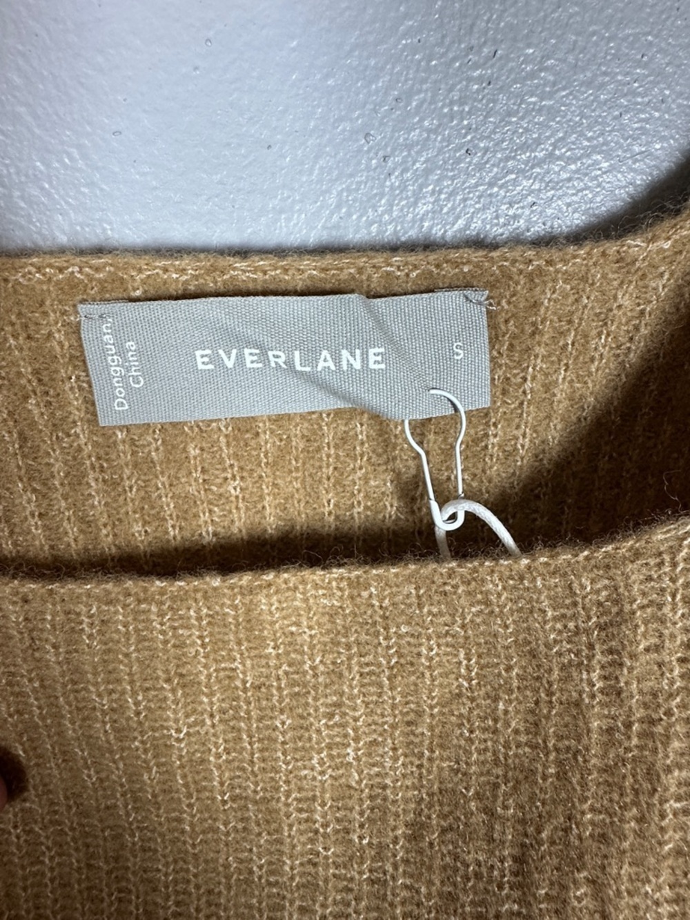 Everlane The Cozy Stretch Cropped Tank Wool Blend Camel Small NWT - Picture 5 of 9